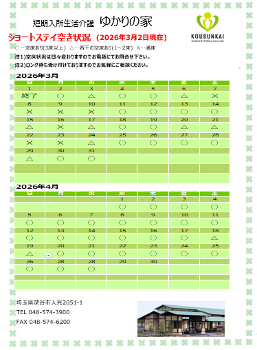 空床情報　3/2　8:30現在の画像