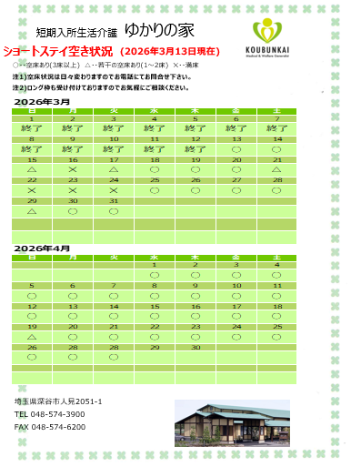 空床情報　3/13　8:30現在の画像