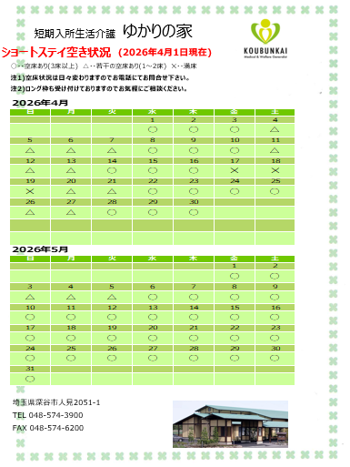 空床情報　4/1　8:30現在の画像