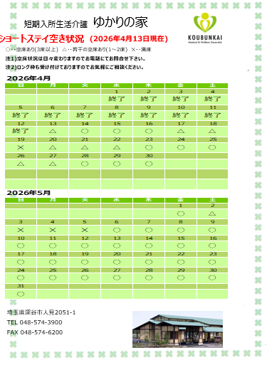 空床情報　4/13　8:30現在の画像