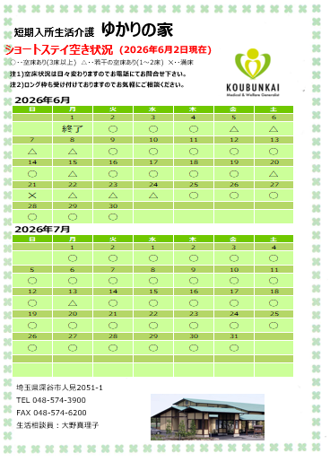 空床情報　6/2　8:30現在の画像