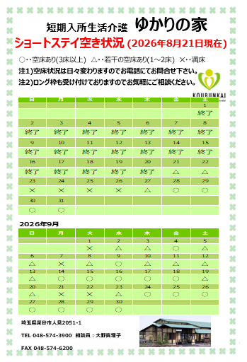 空床情報　8/21　8:30現在の画像