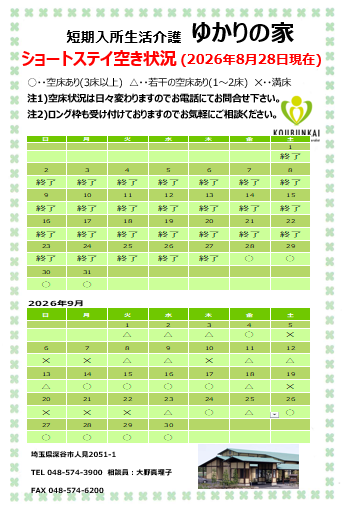空床情報　8/28　8:30現在の画像