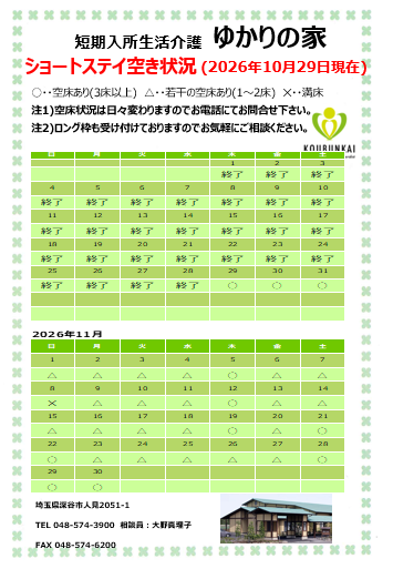 空床情報　10/29　8:30現在の画像